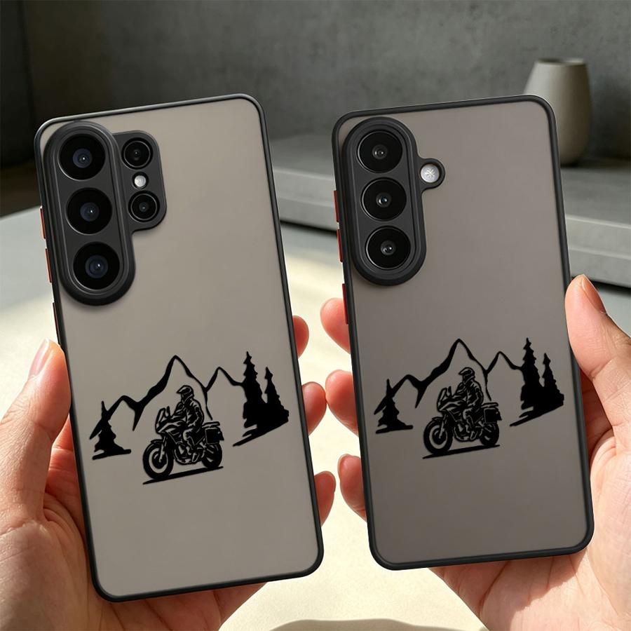 Mountain Biking Logo - Dağ Bisikleti Sürücüsü Silüet Kılıfı Samsung